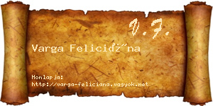 Varga Feliciána névjegykártya